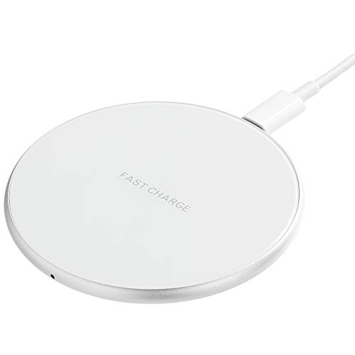 AmazonBasics Ultra-Slim 10W Qi Certified Fast Charging Wireless Pad - White