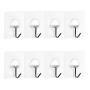 MOVEmen Hook Up 8pc Strong Transparent Suction Cup Sucker Wall Hooks Hanger for Kitchen Bathroom Drain Rack Hanger Washing Rack Mop Holder Coat Rack Wallet Handbag Hook Kitchenware Storage Rack