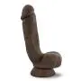 8.75" Realistic Sensa Feel Dual Density Dildo - Cock and Balls Dong - Suction Cup Harness Compatible - Sex Toy for Women - Sex Toy for Adults (Brown)