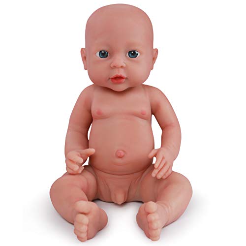 Vollence 16 inch Realistic Lifelike Baby Doll That Look Real,Not Vinyl Material Dolls,Real Full Silicone Reborn Baby Dolls,Soft Handmade Newborn Silicone Baby Doll -Boy