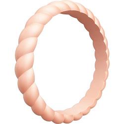 ThunderFit Womens Thin Swivel Rings, 10 Rings / 8 Rings / 4 Rings / 1 Ring - Stackable Silicone Wedding Rings - 2.5mm Wide - 2mm Thick