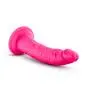 Blush Neo Elite 7.5 Inch Silicone Dual Density Dildo, Suction Cup Harness Compatible, Sex Toy for Women, Neon Pink