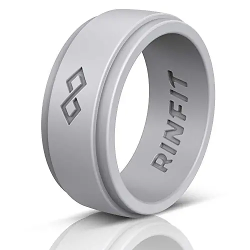 Rinfit Silicone Wedding Ring for Men 1 or 3 Rings Pack. Designed, Safe & Soft Mens Silicon Rubber Bands. Comfortable & Durable Wedding Band Replacement. U.S. Design Patent Pending. Size 7-14