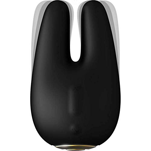 New Luxury Edition Form 2 &quotVibration in Stereo&quot Dual-Motor Silicone Waterproof Rechargeable Vibrator from Jimmy Jane, Dark Black + 4 oz Anti-Bacterial Spray Toy Cleanser