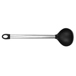 Silicone Cooking Utensils Kitchen Utensil, Silicone Kitchenware Non-Stick Cooking Utensils with Stainless Steel Handle - Soup Spoon