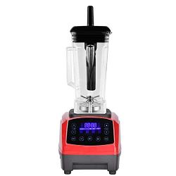 Touchscreen Digital Automatic Smart Timer 3Hp 2L Professional Smoothies Blender Mixer Juicer Food Fruit Processor,Red,Eu Plug