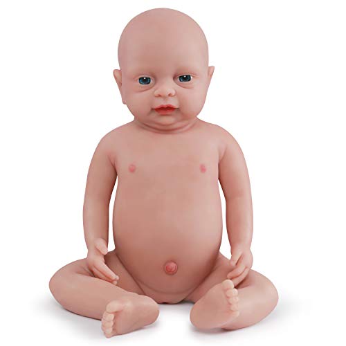 Vollence 18 inch Reborn Full Silicone Baby Doll,Not Vinyl Material Dolls,Real Full Body Silicone Baby Dolls,Realistic Baby Dolls That Look Real, Handmade Lifelike Silicone Baby Doll - Girl