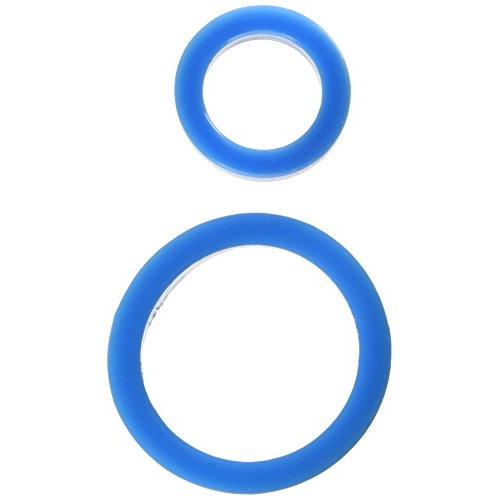 Doc Johnson Titanmen Silicone Cock Rings Double Pack, Blue