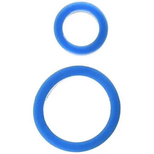 Doc Johnson Titanmen Silicone Cock Rings Double Pack, Blue