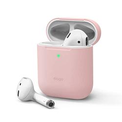 elago Upgraded AirPods Case (Front LED Visible) Protective Skinny Cover (with no Hinge) Compatible with Apple AirPods 2 and 1 (Lovely Pink)