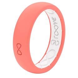 Groove Life - Silicone Ring for Men and Women Wedding or Engagement Rubber Band with Lifetime Coverage, Breathable Grooves, Comfort Fit, and Durability - Thin Solid