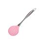Pink/Black Stainless Steel Handle Silicone Cooking Tool Sets Egg Beater Spoon Spatula Kitchenware Kitchen Utensils Sets,Slotted Spoon Pink