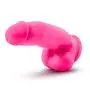 Blush Neo Elite 7 Inch Silicone Dual Density Cock with Balls Realistic Suction Cup Dildo, Sex Toy for Women, Neon Pink