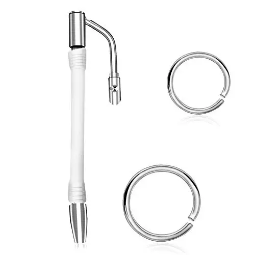 Raycity Stainless Steel Urethral Sounding Catheter Stretching Tube Silicone Penis Plug with Rings for Male Beginner