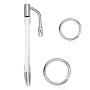 Raycity Stainless Steel Urethral Sounding Catheter Stretching Tube Silicone Penis Plug with Rings for Male Beginner