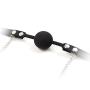 Fetish Sex Toys,2m? Silicone Mouth Gag with Link Clamps Adjustable Couples Play Ball Gags,Black
