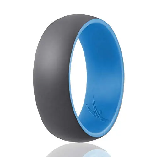 ROQ Silicone Wedding Ring for Men - 3 Packs/4 Packs & Singles - Duo Collection Silicone Rubber Wedding Bands - Classic Styles