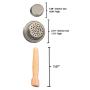 Natural Wood Muddler + Stainless Steel Mason Jar Cocktail Shaker Lid with Silicone Seal | The Perfect Bar Tool Set for your Mojito, Caipirinha, Martini, Margaritas Drinks & More.