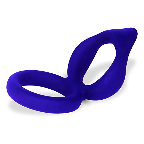 SheLins Softy Silicone Cock Rings Penis Enlarger Stronger and Harder Erection to Prolonging Climax Sex Toys for Men Flexible Size Ring Dark Blue