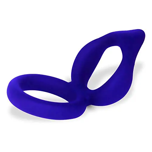 SheLins Softy Silicone Cock Rings Penis Enlarger Stronger and Harder Erection to Prolonging Climax Sex Toys for Men Flexible Size Ring Dark Blue