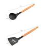 SKYyao Kitchen utensil set Non-stick spatula spoon utensils wooden handle kitchenware 9-piece set kitchen tools silicone
