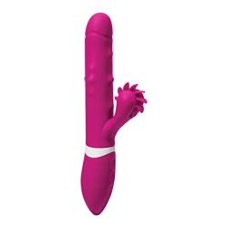 Doc Johnson iVibe Select - iRoll - Silicone Rabbit-Style Vibrator - Pleasure Beads Along Shaft Move Up-and-Down, Clit-Stimulating Wheel of Rotating Silicone&quotTongues", Pink