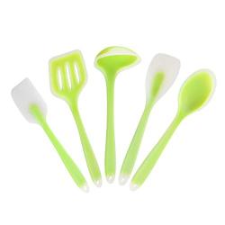 JunbosiKitchenware Silicone Kitchenware 5 Piece Set One-Piece Translucent High Temperature Cooking Spoon Shovel Spoon Shovel Set Kitchenware