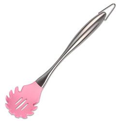 Dana Carrie Stainless Steel Kitchenware kitchen spatula 304 stainless steel silicone kitchen utensils heat resistant silicone spatula non-stick inner pot, pink-scoop