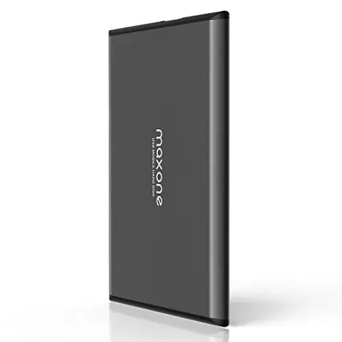 500GB External Hard Drive Portable - Maxone Ultra Slim 2.5 External HDD USB 3.0 for PC, Mac, Laptop, PS4, Xbox one - Charcoal Grey