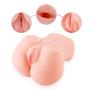 3D Realistic Pussy Ass Masturbator for Couples Male, Hismith Lifesize Vagina Anal Butt Love Doll Sex Toy with Two Strings of Stimulation Pearls (Pussy with Stimulation Pears)