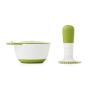 OXO Tot Mealtime Starter Value Set with Roll-up Bib, Feeding Spoons, Food Masher and Four 4oz Baby Blocks Freezer Storage Containers
