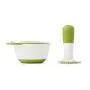 OXO Tot Mealtime Starter Value Set with Roll-up Bib, Feeding Spoons, Food Masher and Four 4oz Baby Blocks Freezer Storage Containers
