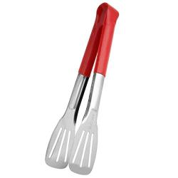 Elizabeth New Stainless Steel Kitchen Tongs BBQ Tongs Utility Tong Clip 9 inch Clip Three Lines BBQ Tools Red