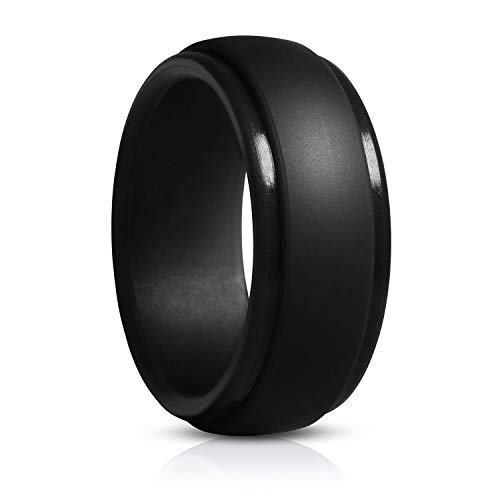 GEJULIC Silicone Wedding Ring for Men, Rubber Wedding Band…