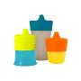 Boon Snug Silicone Sippy Lids, Blue/Orange/Green (Pack of 3)