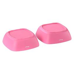 Bakerpan Silicone Toddler Square Feeding Bowl, Set of 2 (Pink)