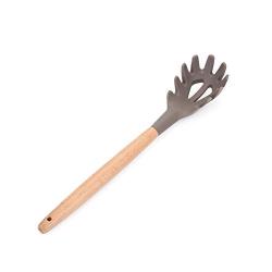 TOPmountain Silicone Cooking Cooking Utensils Set Simple Wooden Handle Heat Resistant Women Hotel