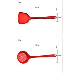 JunbosiKitchenware Silicone Kitchenware 4 Piece Set One-Piece Non-Stick Special Shovel Spoon Spoon Spoon Rice Spoon Cooking,Black