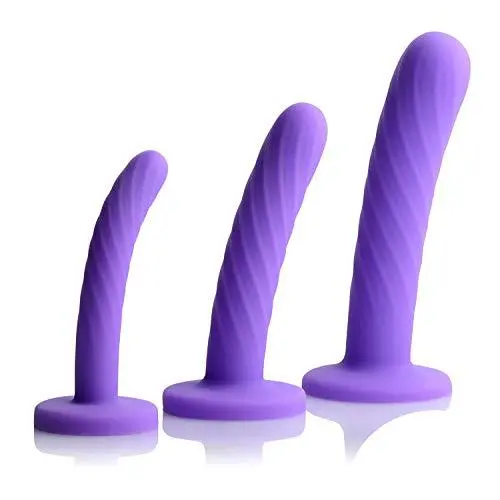 3-Pack Silicone Small/Medium/Large Toy Dual Shaft Back Side Triple Set TF