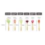 JunbosiKitchenware, Silicone Tool, Wooden Handle, Shovel Spoon, Kitchen Set, 6 Sets, Heat-Resistant Silicone Kitchenware