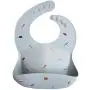 Mushie Silicone Baby Bib | Adjustable Fit Waterproof Bibs (Retro Cars)