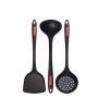 Du hui Black Kitchen Spatulas Set, Kitchen Utensil 3-Piece, Premium Silicone, Slotted Spoon, High Temperature Leaking Spoon kitchenware se