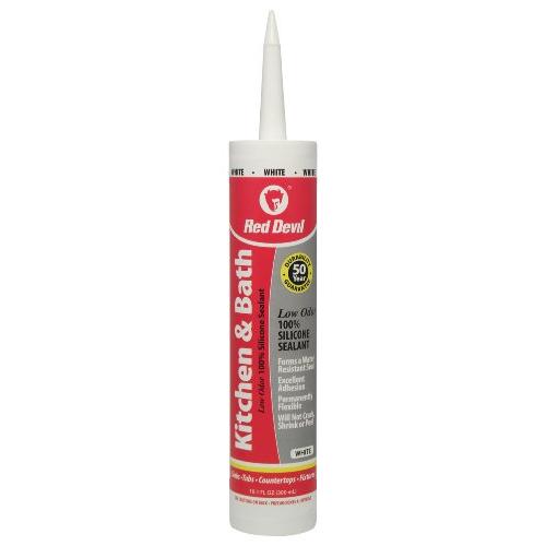Red Devil 0836 836 Silicone Sealant, 10.1 Oz, Cartridge, Viscous Paste, White