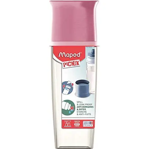 Maped Picnik Concept Adult Spillproof Water Bottle, 16.9 oz, Tender Rose (871801)