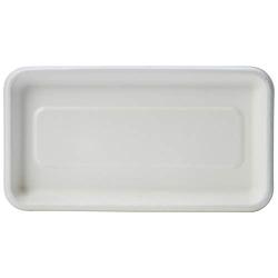 AmazonBasics Compostable Mini Tray, White, 8.3 x 4.5 x 0.6 Inches, 500 Trays