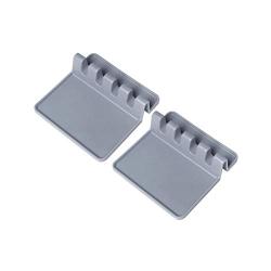 BESTONZON 2PCS Silicone Kitchen Utensil Rest/Utensil Holder/Spoon Rest/Fork Mat,Kitchenware Drying Mat (Grey,14x14x4cm)