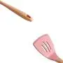 HUShjsd 5 Piece Set Of Silicone Kitchenware, Silicone Stick Kitchen Set, Non-stick Silicone Kitchen Cooking Spoon Shovel Set，Baking And Mixing - Ergonomic Flexible Silicone Spatula (Color : Pink)