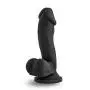 7.25& Realistic Feel G Spot Stimulating Curved Dildo - Cock and Balls Dong - Suction Cup Harness Compatible - Sex Toy for Women - Sex Toy for Adults (Black)