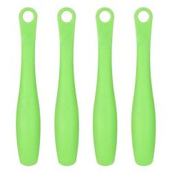 GLYNDA 4pcs Plastic Kitchen Tongs BBQ Tongs Utility Tong Cooking Utility Food Serving Tongs Kitchen Tools Green