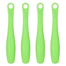 GLYNDA 4pcs Plastic Kitchen Tongs BBQ Tongs Utility Tong Cooking Utility Food Serving Tongs Kitchen Tools Green